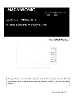 Microwave Oven Owner`s Manual