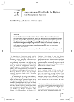 20 Cooperation and Conflict in the Light of Kin
