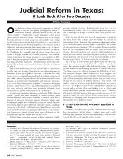 Judicial Reform in Texas - American Judges Association