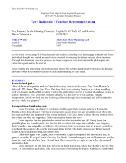 Their Eyes Were Watching God - Highland Park High School