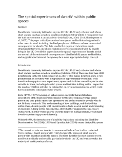 The spatial experiences of dwarfs1 within public spaces