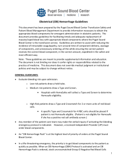 Obstetrical (OB) Hemorrhage Guidelines