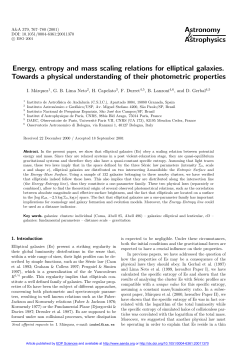 Energy, entropy and mass scaling relations for elliptical galaxies