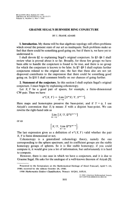 GRAEME SEGAL`S BURNSIDE RING CONJECTURE 1. Introduction
