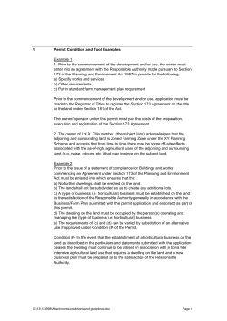 Planning permit conditions and examples of how to use them