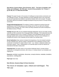 The future of metadata: open, linked and multilingual &ndash; The