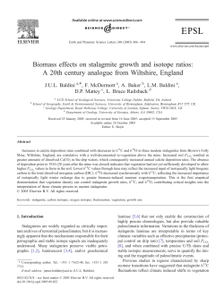 Biomass effects on stalagmite growth and isotope ratios: A 20th
