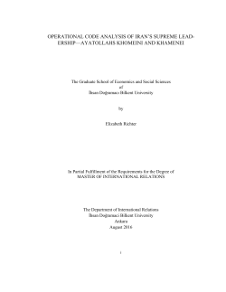OPERATIONAL CODE ANALYSIS OF IRAN`S SUPREME LEAD