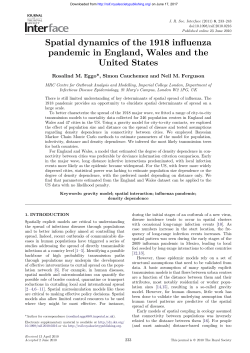 Spatial dynamics of the 1918 influenza pandemic in England, Wales