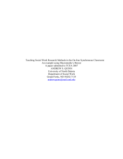 Conducting Class with the Synchronous Classroom: An example