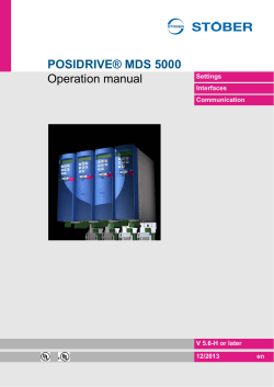 POSIDRIVE&reg; MDS 5000 Operation manual