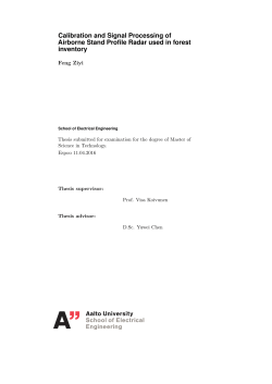 6 System Measurements and signal processing