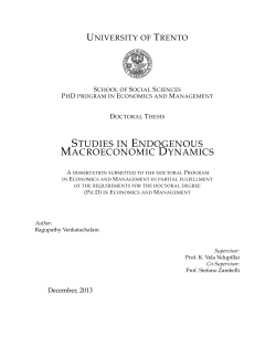 studies in endogenous macroeconomic dynamics - Unitn