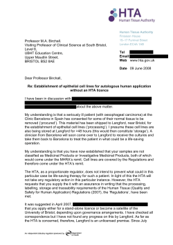 Letterhead template - Human Tissue Authority