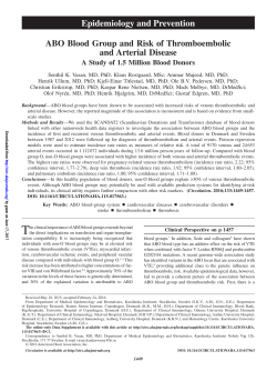 ABO Blood Group and Risk of Thromboembolic and Arterial Disease