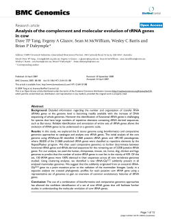 Analysis of the complement and molecular evolution of tRNA genes