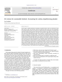 EU criteria for sustainable biofuels: Accounting for carbon