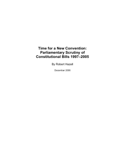 Parliamentary scrutiny of constitutional Bills 1997-2005