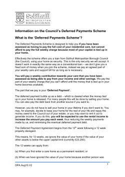Information on the Council`s Deferred Payments