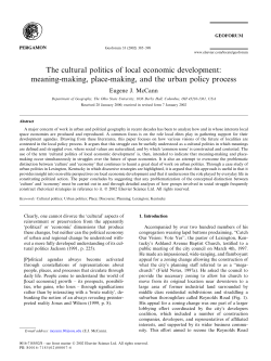 The cultural politics of local economic development: meaning