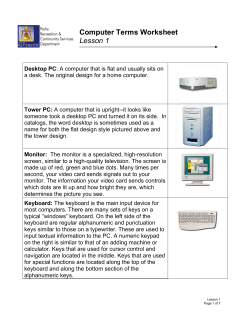 Computer Terms Worksheet Lesson 1
