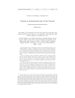 Toward an International Law of the Internet