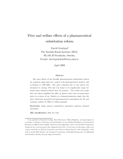 Price and welfare effects of a pharmaceutical substitution reform