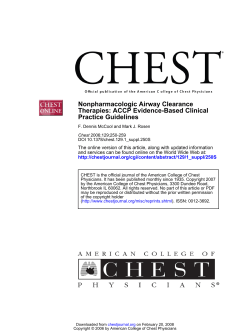 Nonpharmacologic Airway Clearance Therapies