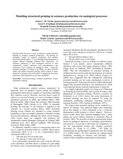 Modeling structural priming in sentence production via