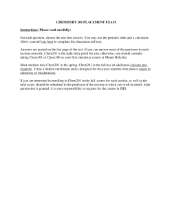 CHEMISTRY 201 PLACEMENT EXAM Instructions (Please read