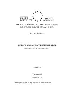 S. AND MARPER v. THE UNITED KINGDOM EN - Coe
