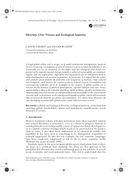 Diversity, Civic Virtues and Ecological Austerity