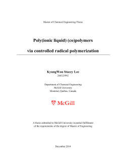 Poly(ionic liquid) (co)polymers via controlled