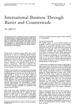 International Business Through Barter and Countertrade