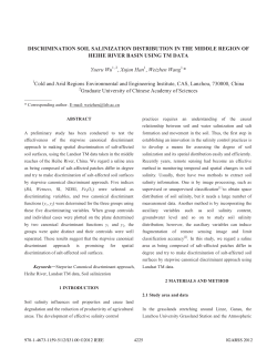 discrimination soil salinization distribution in the middle region of