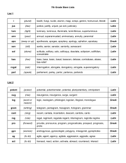 7th Grade Stem Lists List 1 i (plural) bacilli, fungi, nuclei, alumni