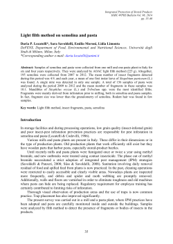 Light filth method on semolina and pasta