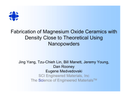 Fabrication of Magnesium Oxide Ceramics with Density Close to