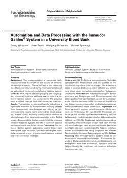 Automation and data processing with the immucor Galileo