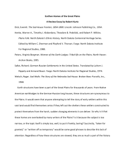 Earthen Homes of the Great Plains A Review Essay by
