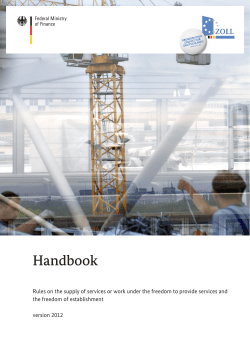 Handbook-Rules on the supply of services and work under the EU