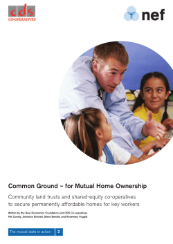 Common Ground for Mutual Home Ownership - CDS Co
