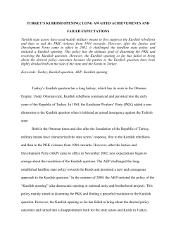 TURKEY`S KURDISH OPENING: LONG AWAITED ACHIEVEMENTS