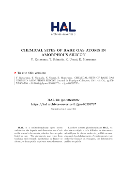 chemical sites of rare gas atoms in amorphous silicon