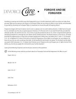 forgive and be forgiven