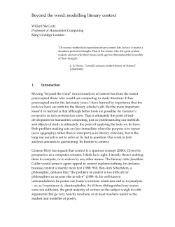Beyond the word: modelling literary context