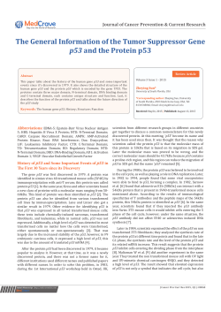 The General Information of the Tumor Suppressor Gene p53 and the