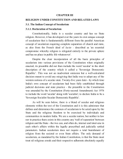 CHAPTER III RELIGION UNDER CONSTITUTION