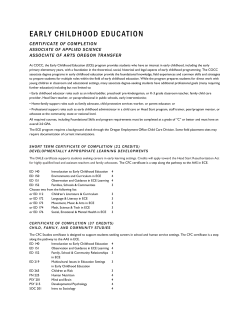 early childhood education - Central Oregon Community College