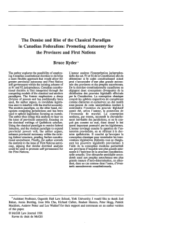 Demise and Rise of the Classical Paradigm in Canadian Federalism